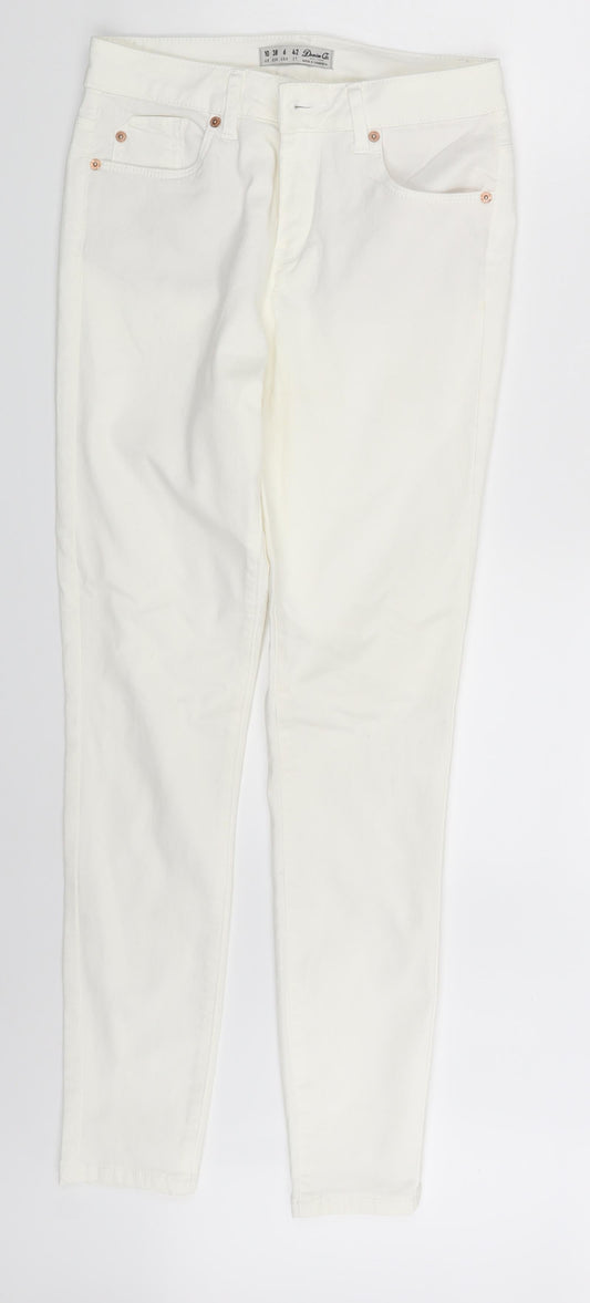 Denim & Co. Womens Ivory  Denim Skinny Jeans Size 10 L26.5 in