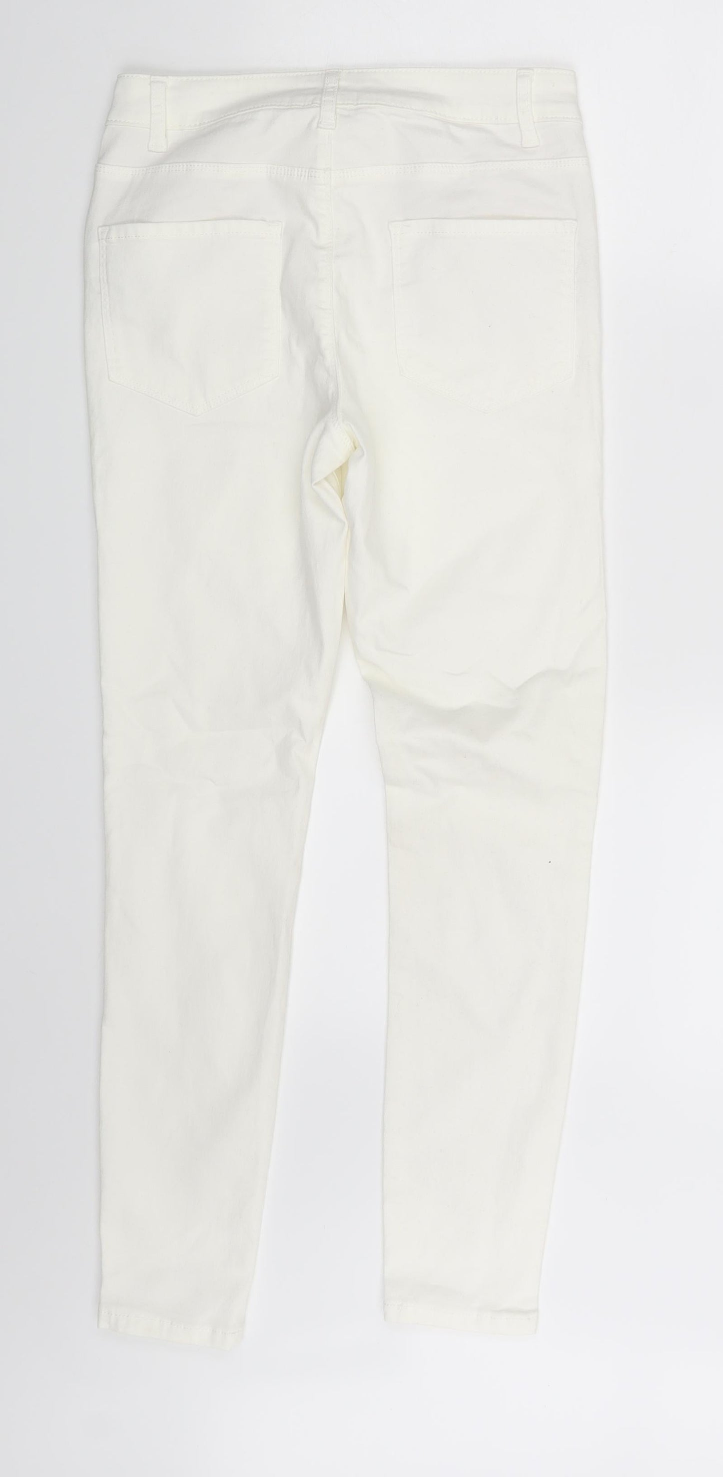 Denim & Co. Womens Ivory  Denim Skinny Jeans Size 10 L26.5 in