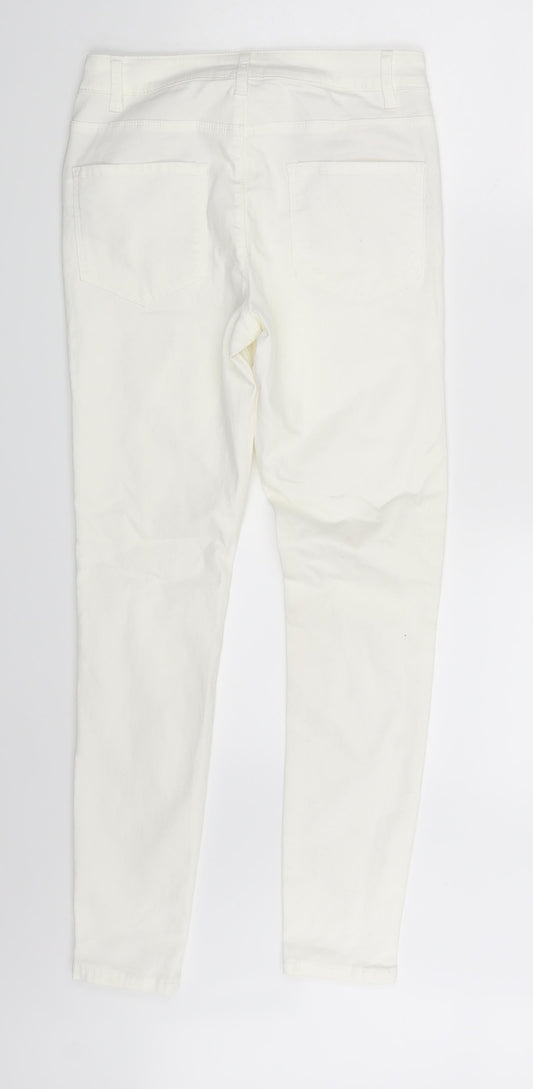 Denim & Co. Womens Ivory  Denim Skinny Jeans Size 10 L26.5 in