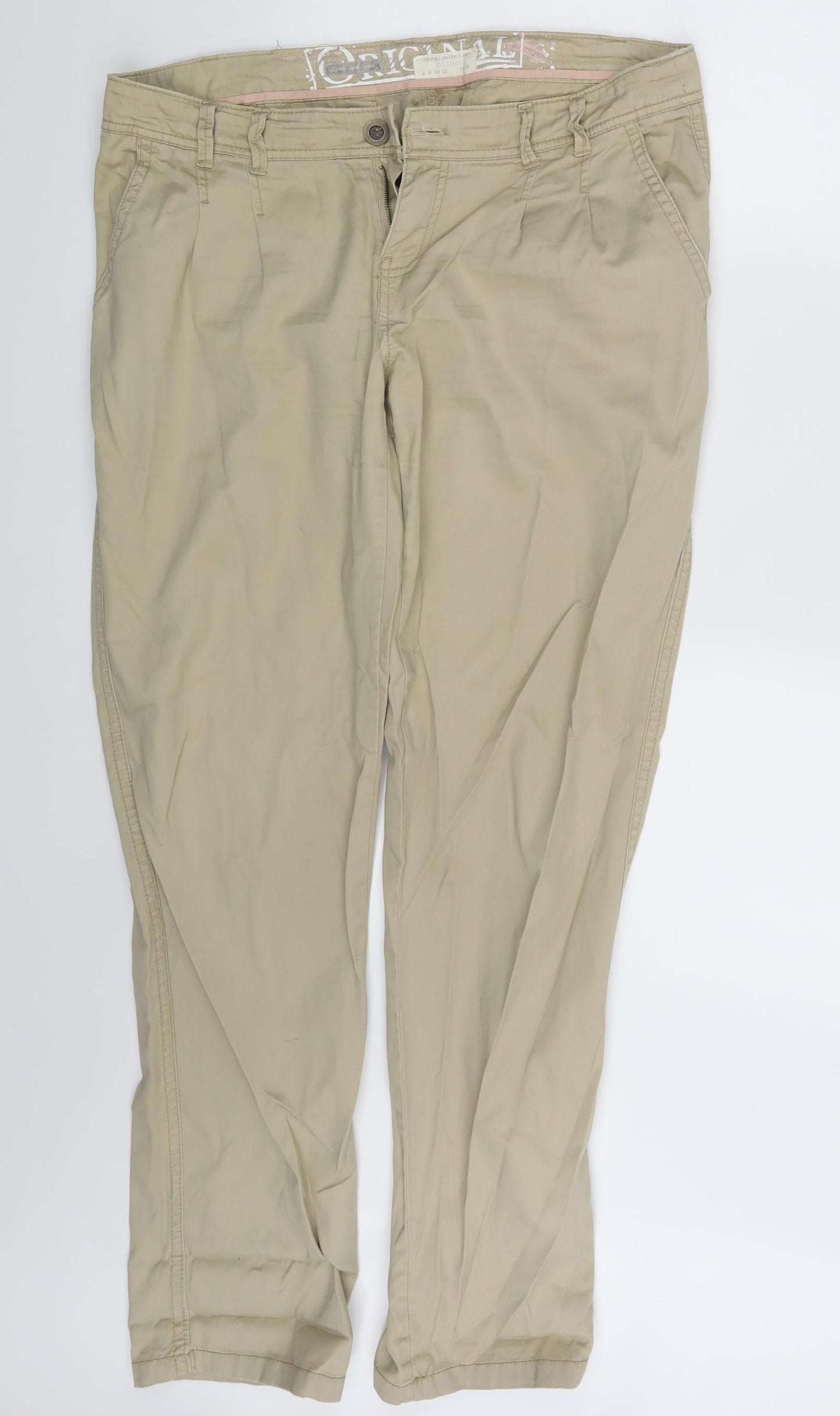 New Look Womens Beige   Chino Trousers Size 14 L30 in
