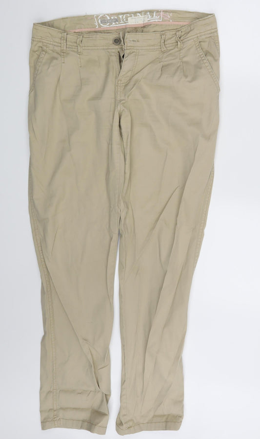 New Look Womens Beige   Chino Trousers Size 14 L30 in