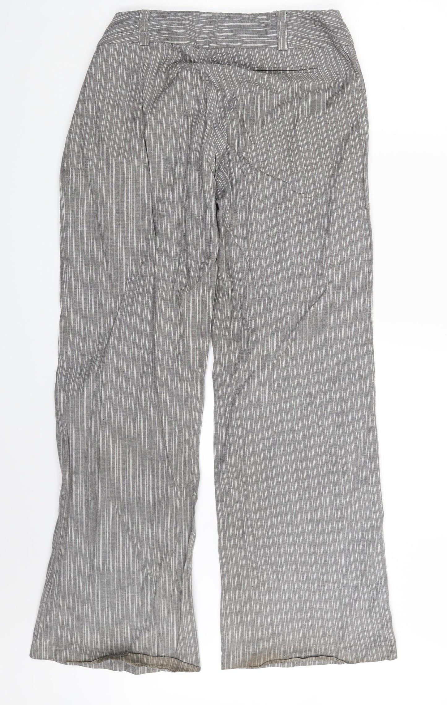 F&F Womens Grey Striped  Sweatpants Trousers Size 12 L29 in