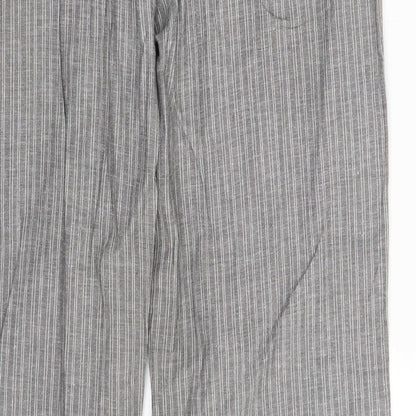 F&F Womens Grey Striped  Sweatpants Trousers Size 12 L29 in