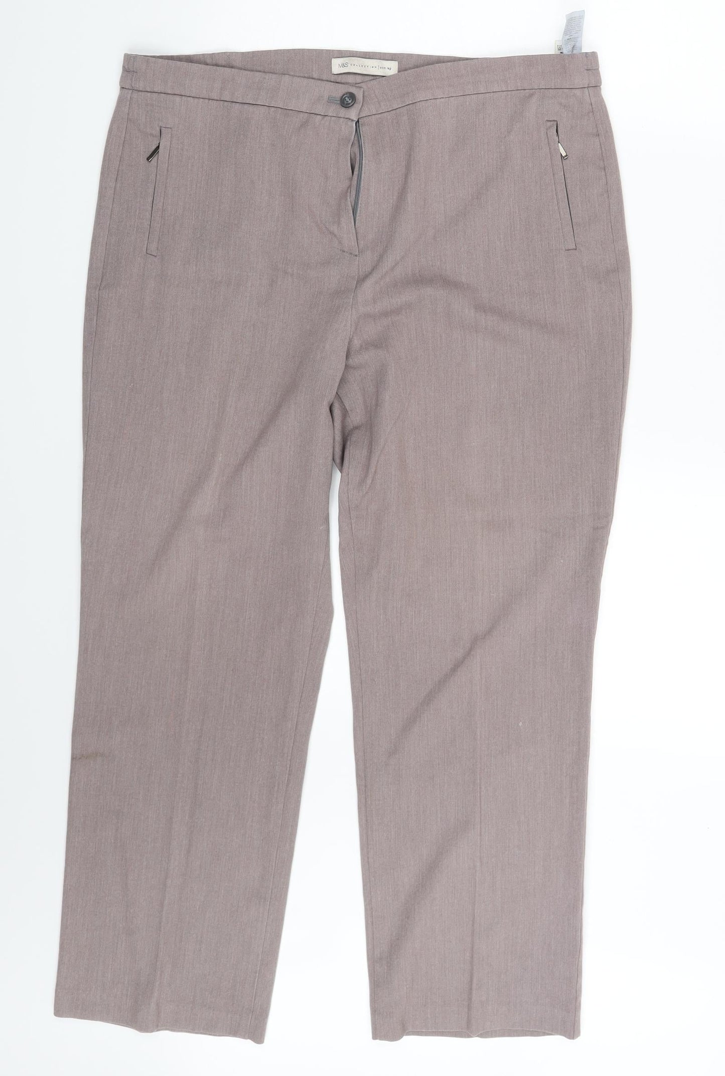 Womens UK Size 14 M&S Regular Fit  Purple Trousers