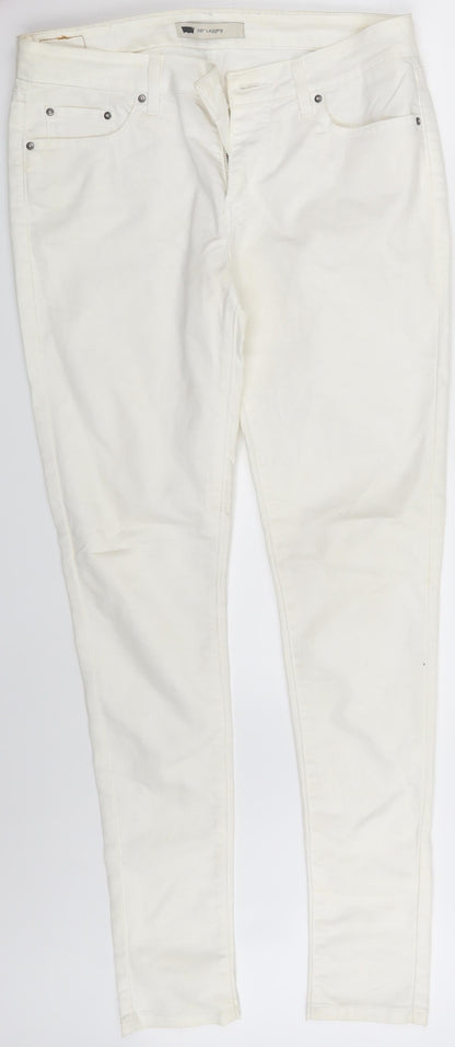 535 Womens Ivory  Denim Skinny Jeans One Size L30 in