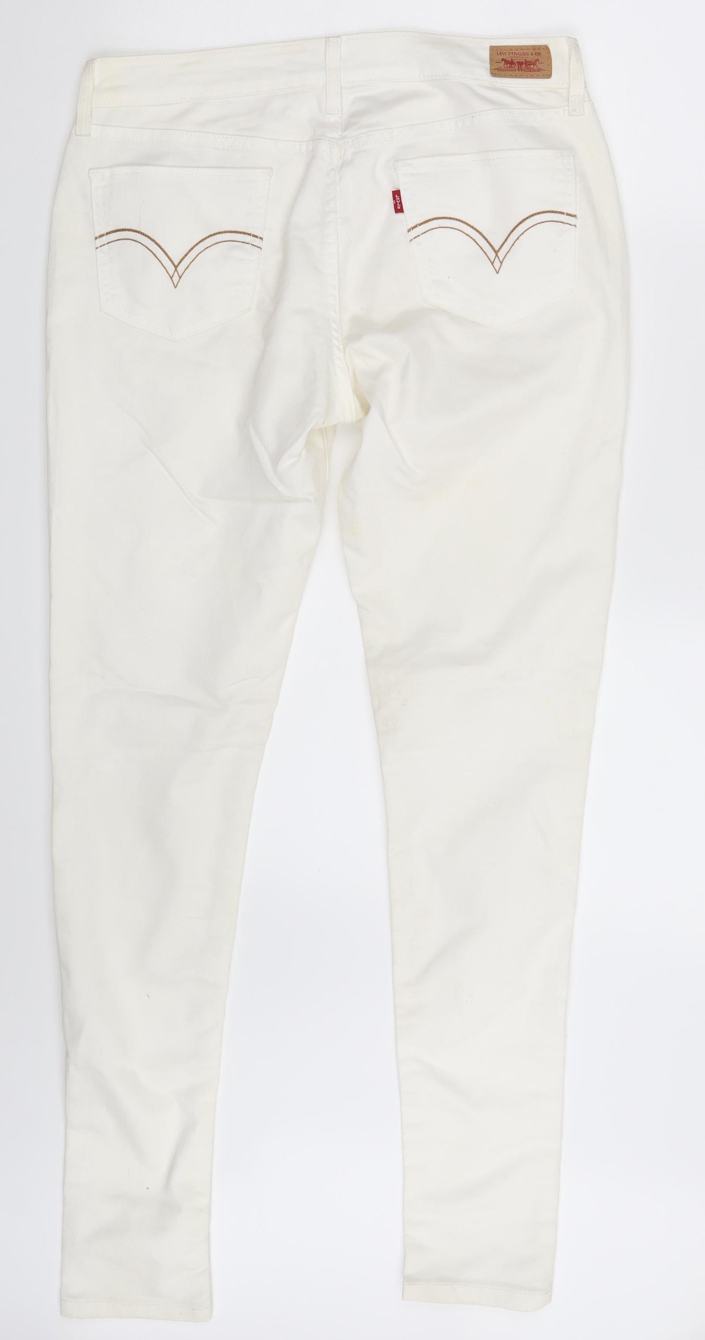 535 Womens Ivory  Denim Skinny Jeans One Size L30 in