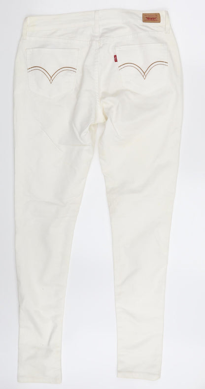 535 Womens Ivory  Denim Skinny Jeans One Size L30 in