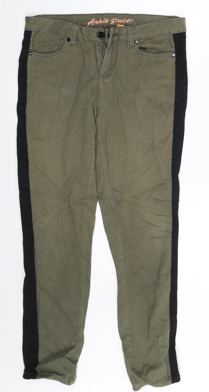 Denim Co. Womens Brown Striped Denim Skinny Jeans Size 12 L26 in