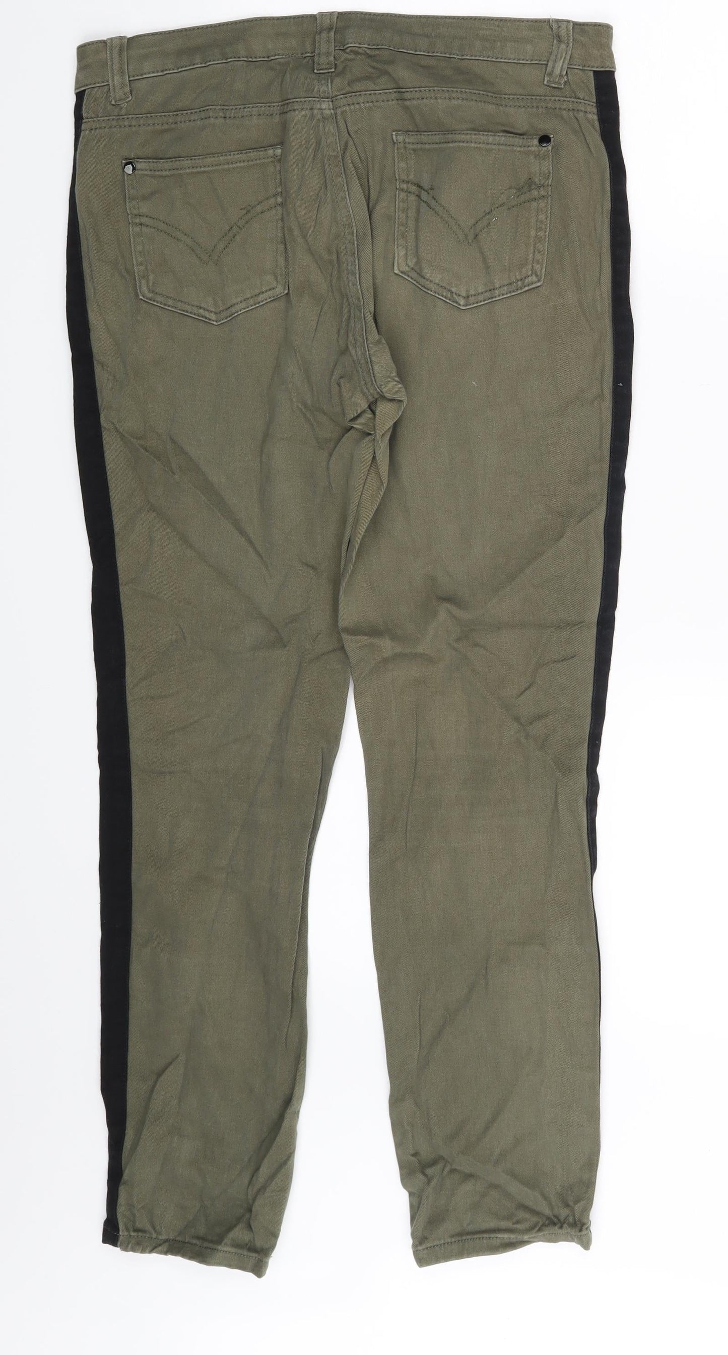 Denim Co. Womens Brown Striped Denim Skinny Jeans Size 12 L26 in