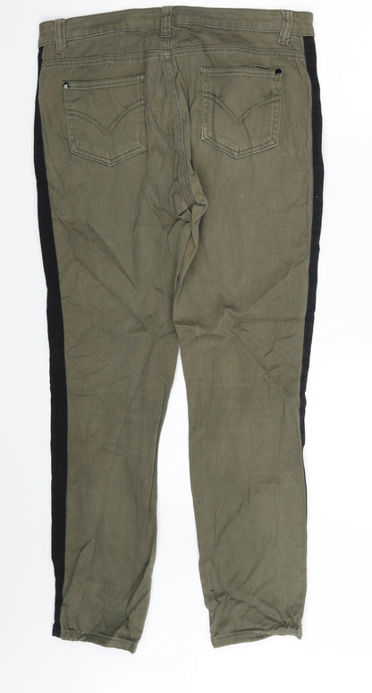 Denim Co. Womens Brown Striped Denim Skinny Jeans Size 12 L26 in