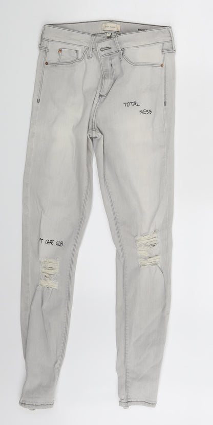 river is Womens White  Denim Skinny Jeans Size 10 L27 in