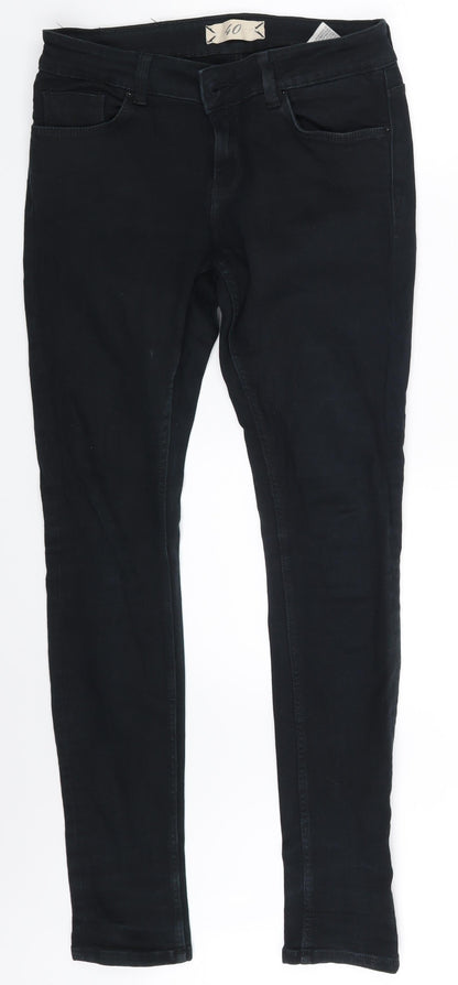 40 Womens Black  Denim Skinny Jeans One Size L29 in