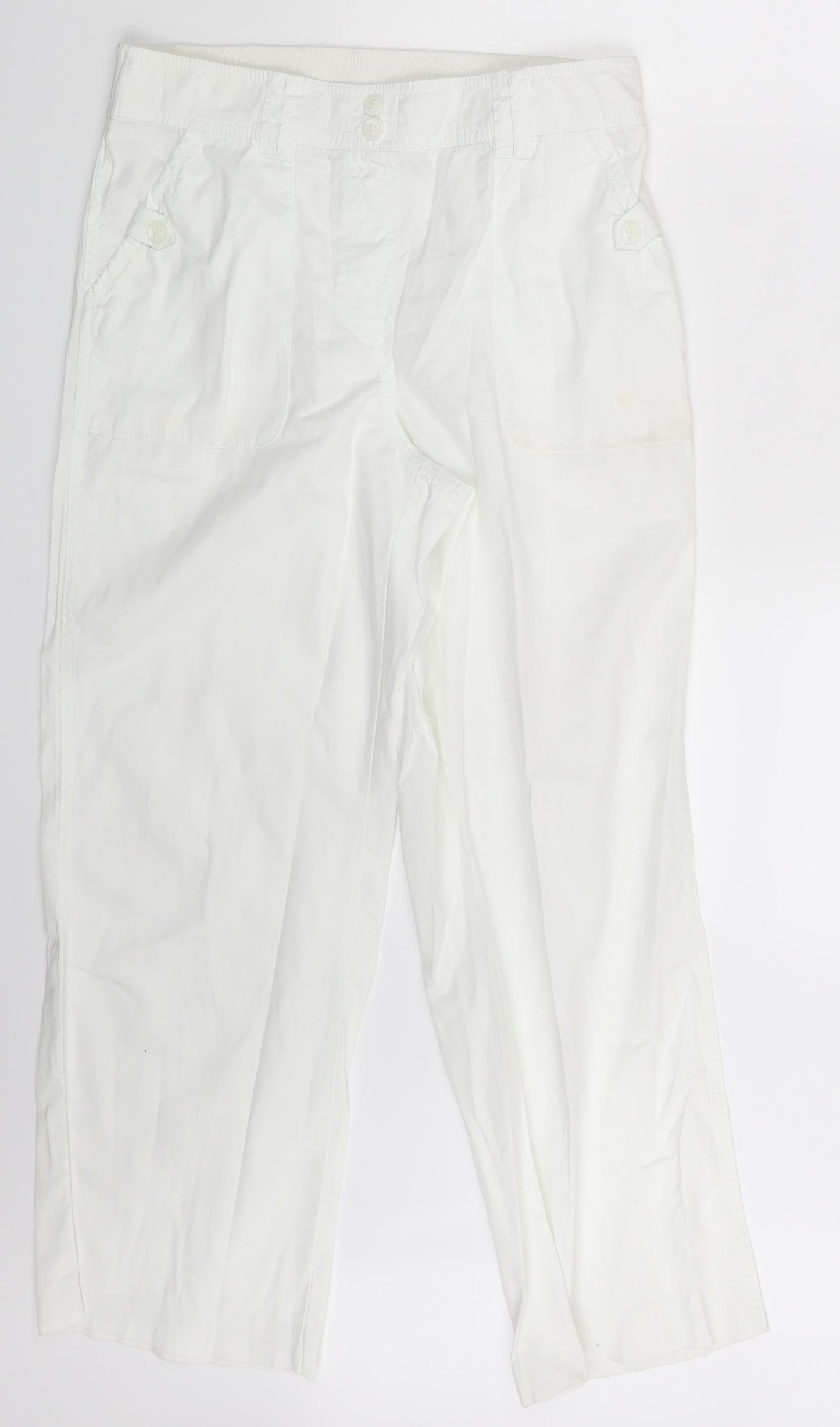 BM  Womens White   Sweatpants Trousers Size 10 L25 in