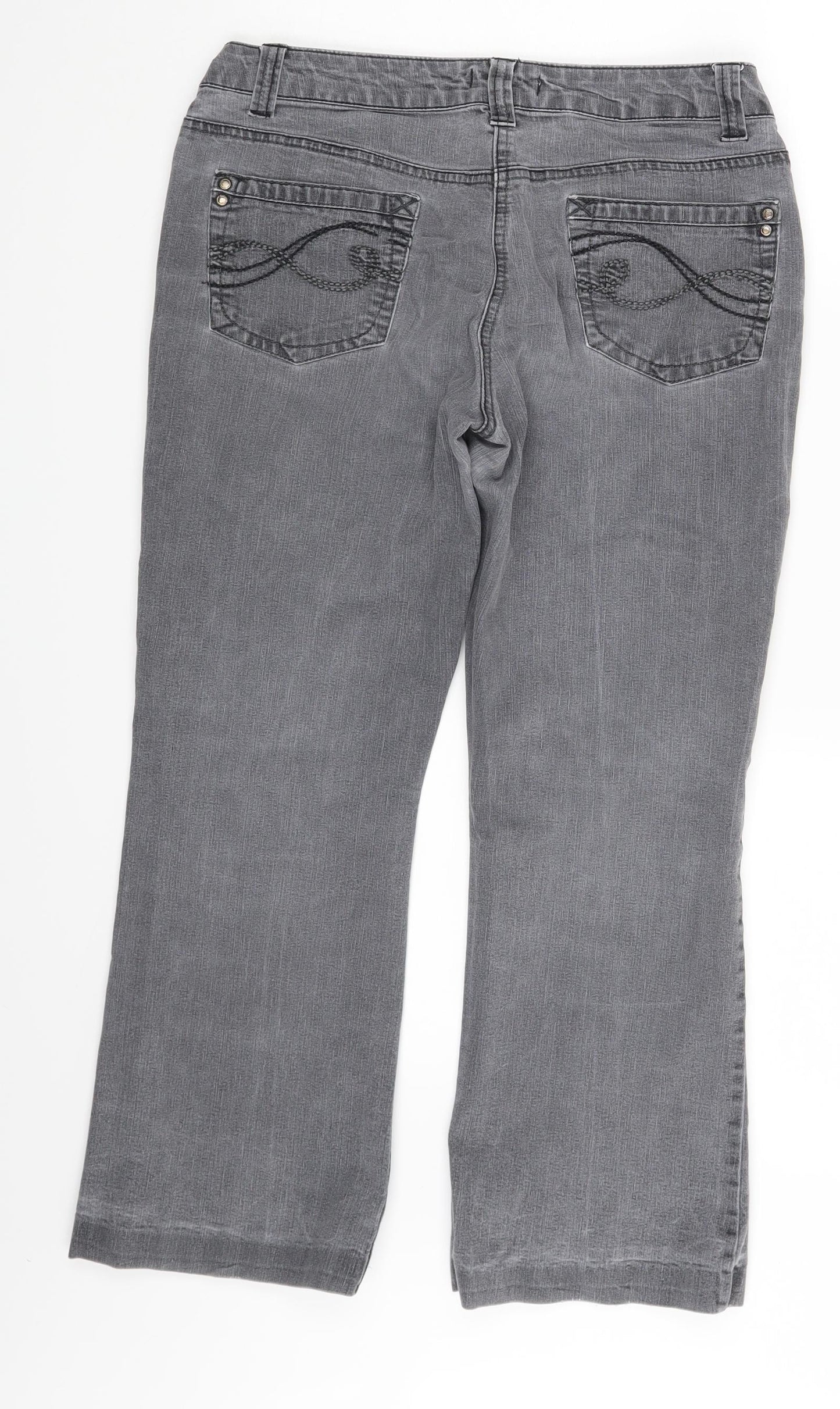 Cherokee Womens Grey  Denim Bootcut Jeans Size 8 L23 in