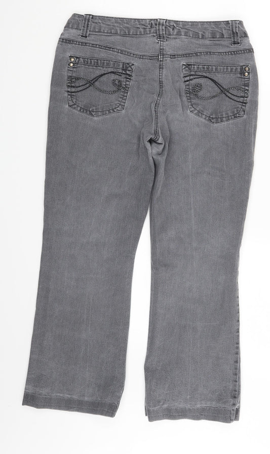 Cherokee Womens Grey  Denim Bootcut Jeans Size 8 L23 in