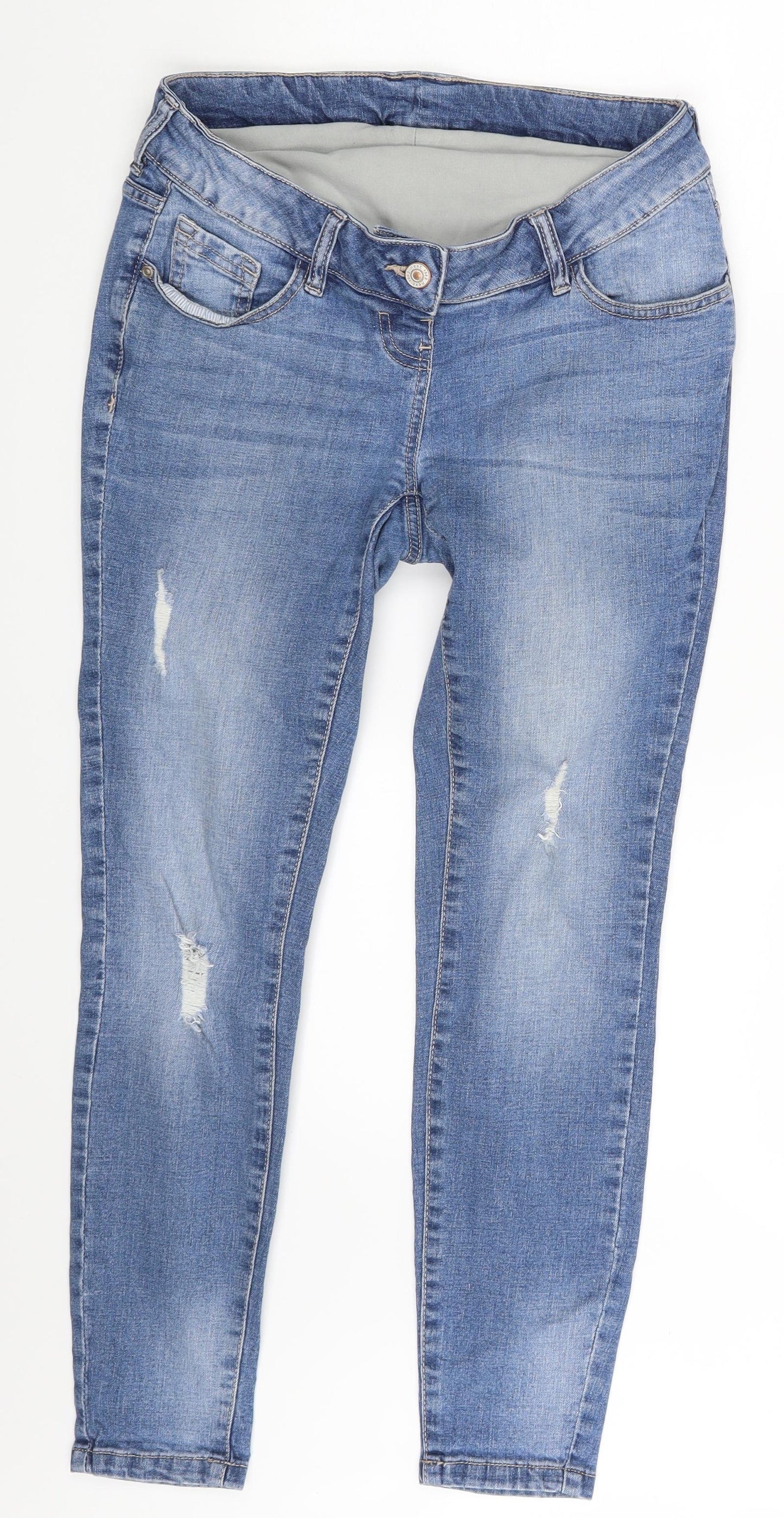 Preworn Womens Black  Denim Skinny Jeans One Size L25 in
