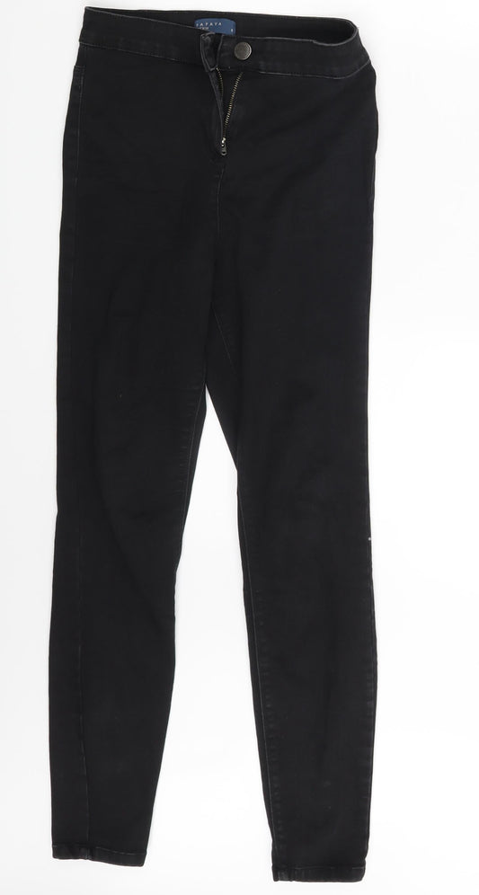 Womens UK Size 8 Papaya Slim Fit Skinny Black Jeans