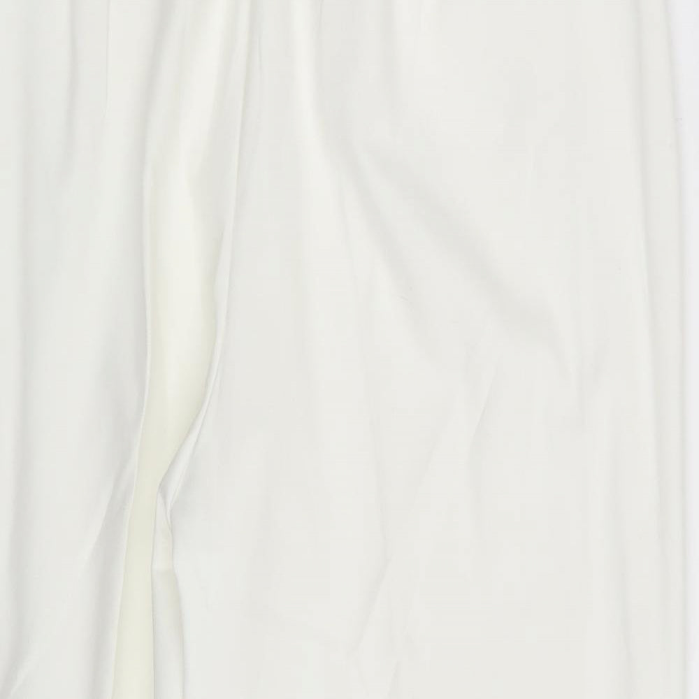 M&S Womens Ivory   Trousers  Size 14 L22.5 in