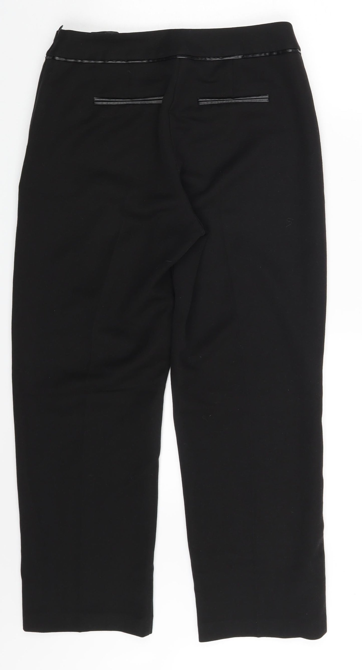 Womens UK Size One Size F&F Regular Fit Capri Black Trousers