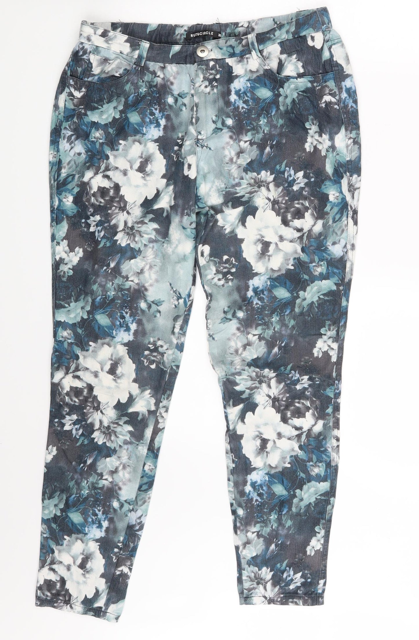 Rut & Circle Womens Multicoloured Floral  Capri Trousers Size 10 L24 in