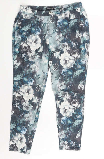 Rut & Circle Womens Multicoloured Floral  Capri Trousers Size 10 L24 in