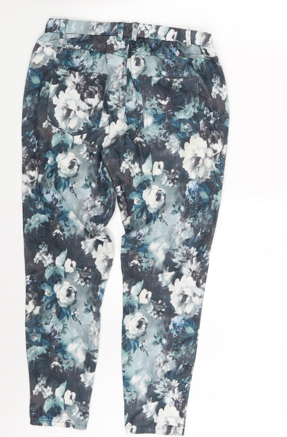 Rut & Circle Womens Multicoloured Floral  Capri Trousers Size 10 L24 in