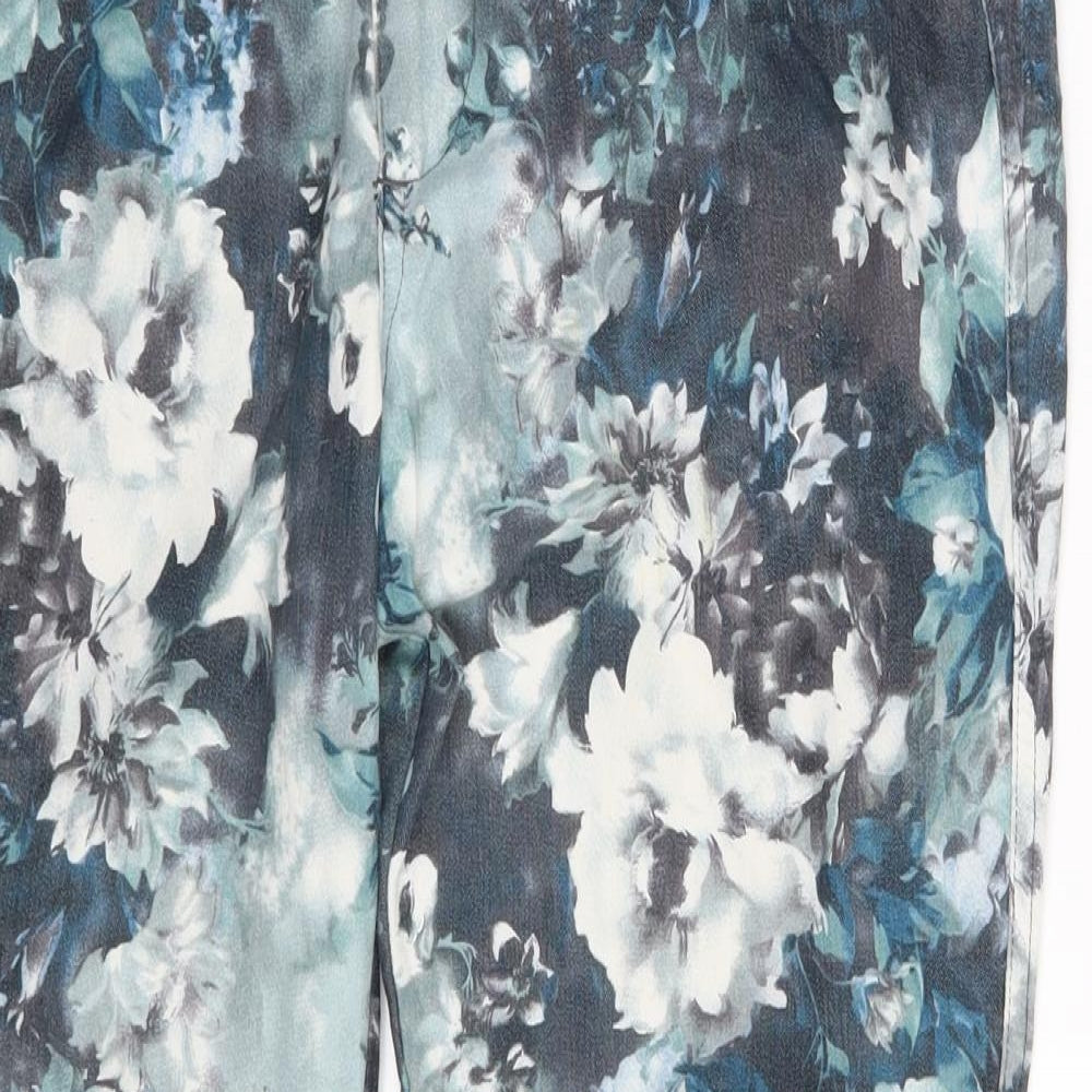 Rut & Circle Womens Multicoloured Floral  Capri Trousers Size 10 L24 in