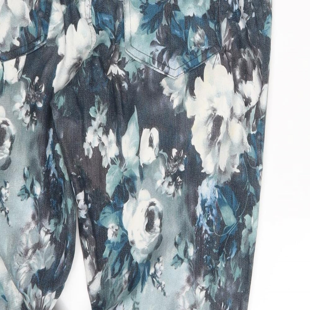Rut & Circle Womens Multicoloured Floral  Capri Trousers Size 10 L24 in