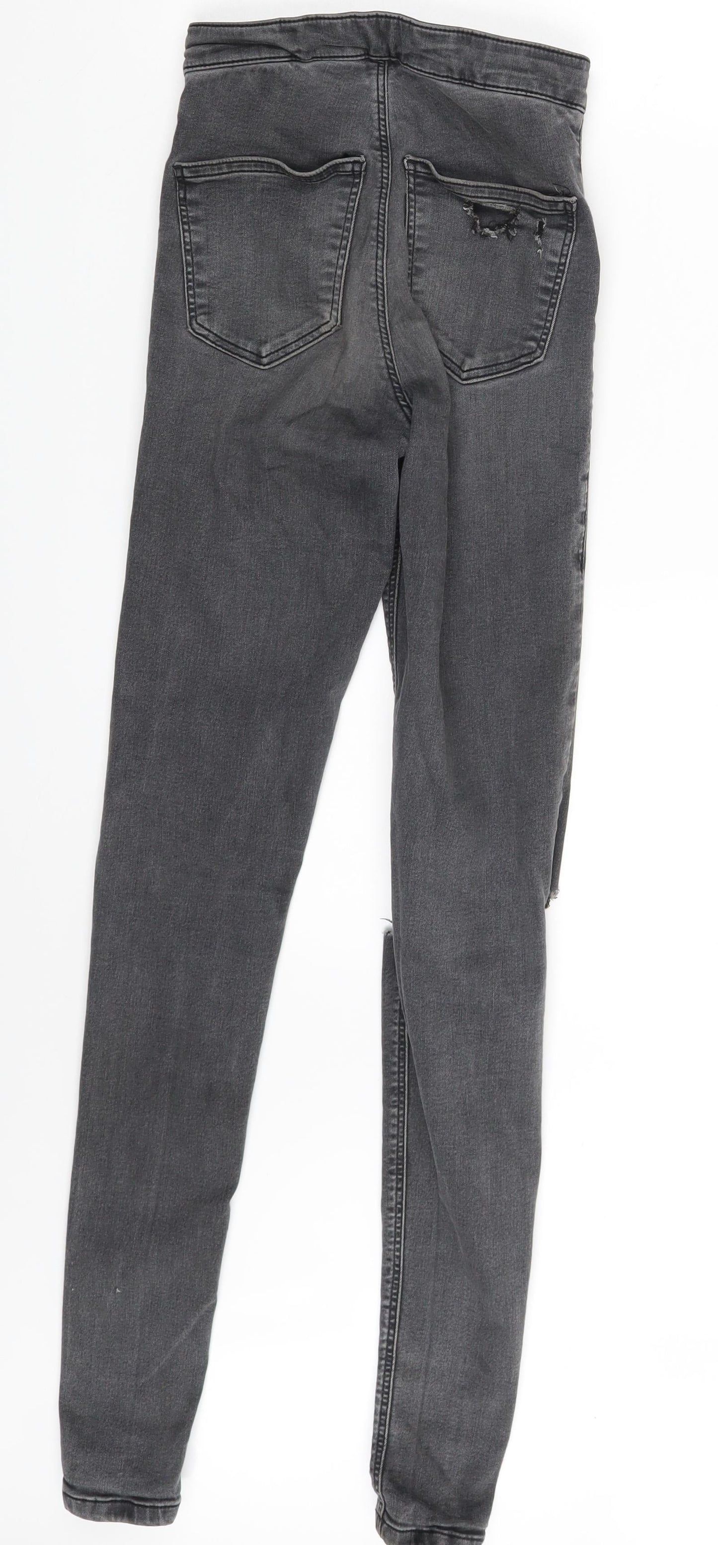 Topshop Womens Grey  Denim Skinny Jeans One Size L34 in