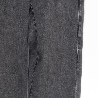Topshop Womens Grey  Denim Skinny Jeans One Size L34 in
