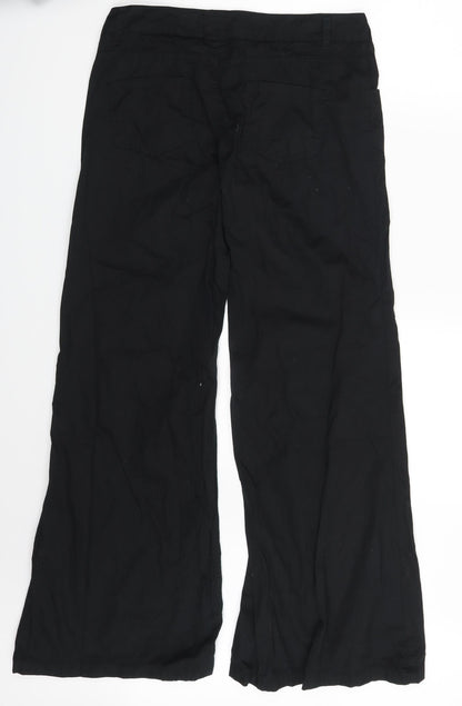 Womens UK Size 10 Moda Regular Fit Sweatpants Black Trousers