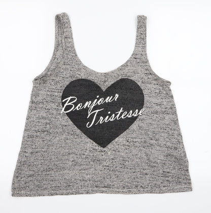 Womens UK Size M Divided Grey Basic Tank
