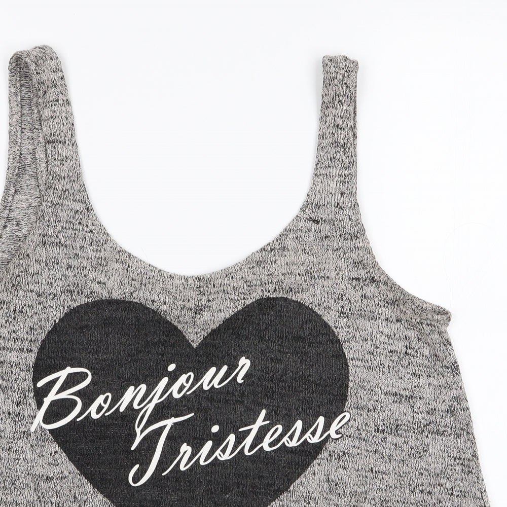 Womens UK Size M Divided Grey Basic Tank