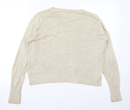 Womens UK Size M Divided Beige Pullover Jumper