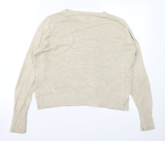 Womens UK Size M Divided Beige Pullover Jumper