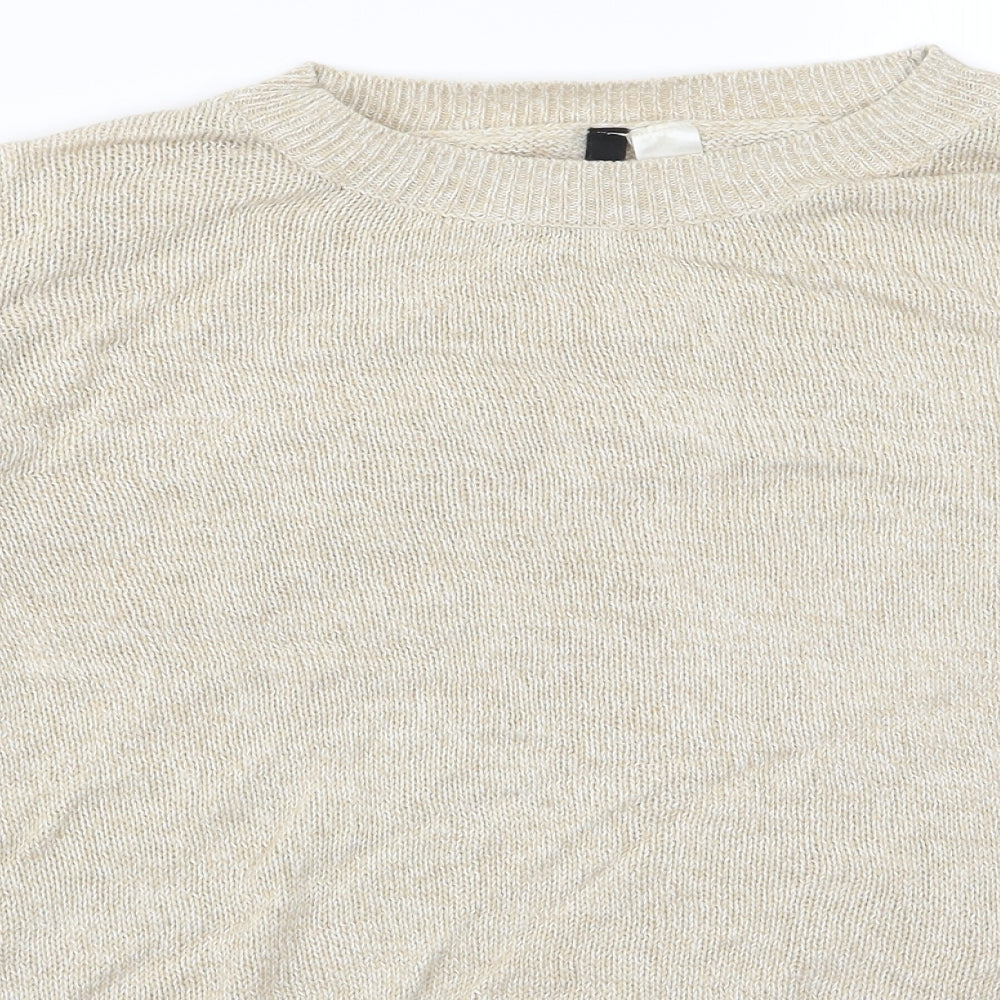 Womens UK Size M Divided Beige Pullover Jumper