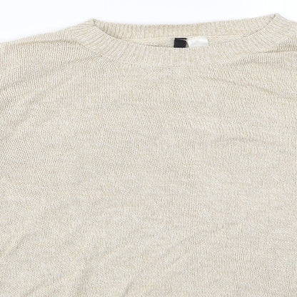 Womens UK Size M Divided Beige Pullover Jumper