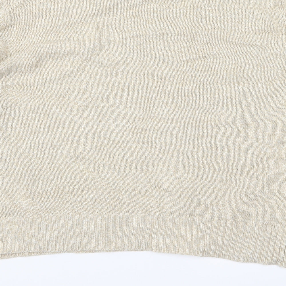 Womens UK Size M Divided Beige Pullover Jumper