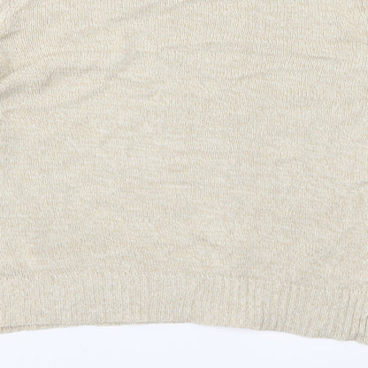 Womens UK Size M Divided Beige Pullover Jumper