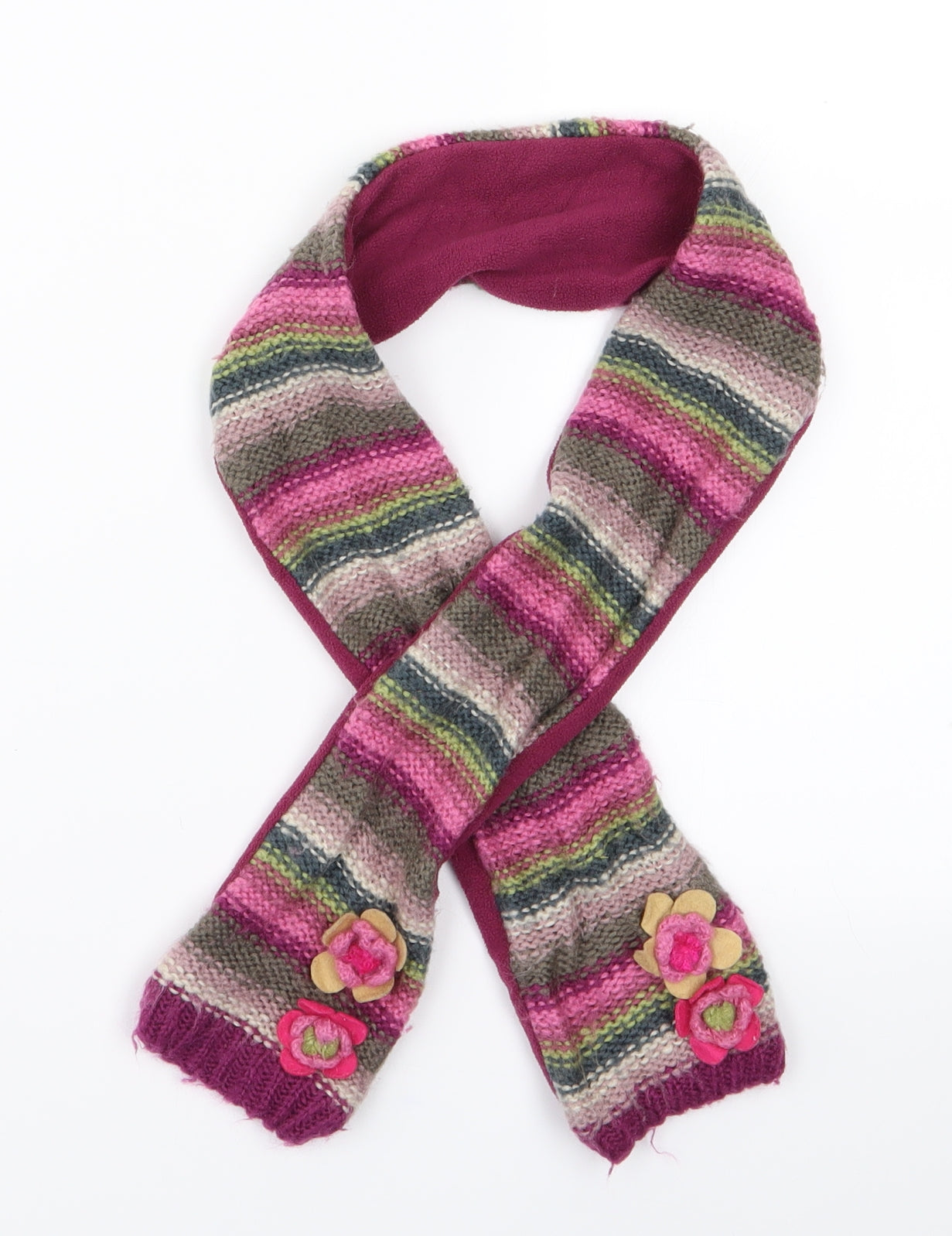 Monsoon Girls Pink Striped  Scarf Scarves & Wraps One Size