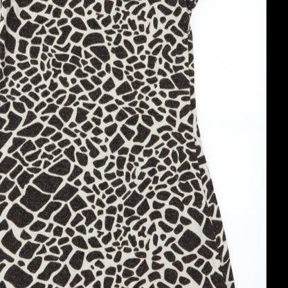 PussyCat Womens Brown Animal Print Knit A-Line  Size M