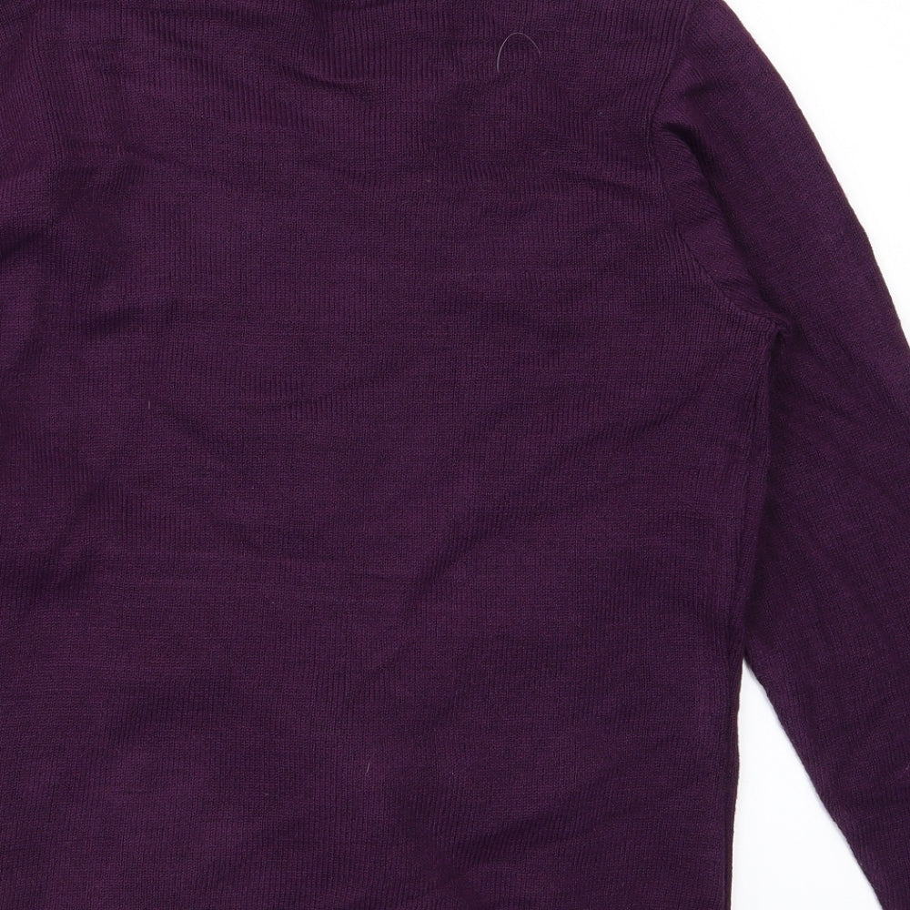 Womens UK Size M Glimpse Design Purple Pullover Jumper