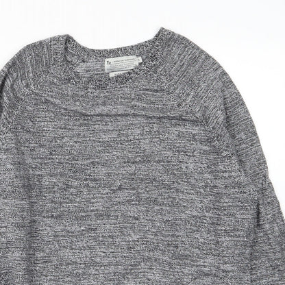 TU Mens Grey  Knit Pullover Jumper Size S