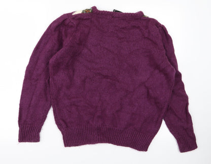 Womens UK Size One Size Paramour Purple Pullover Jumper