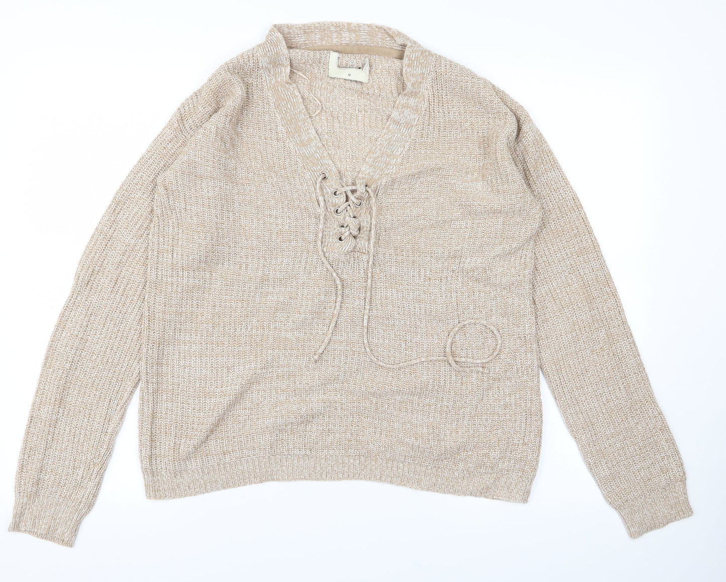 Womens UK Size M Preworn Beige Pullover Jumper