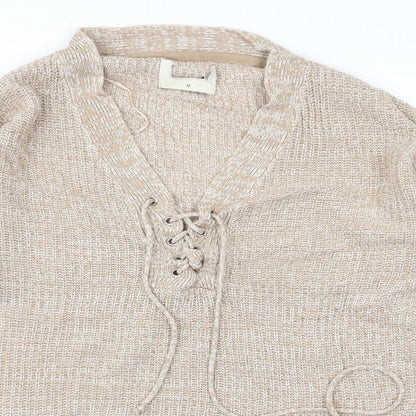 Womens UK Size M Preworn Beige Pullover Jumper