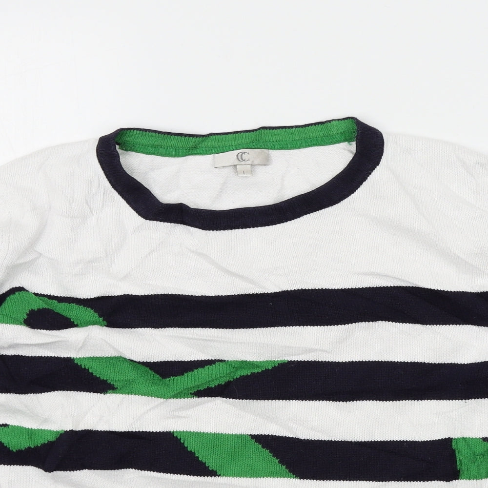 Womens UK Size L cc White Pullover Jumper