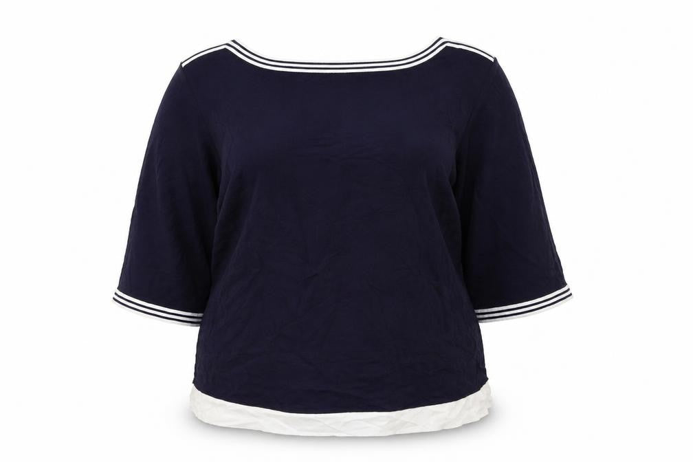 Womens UK Size M text Blue Pullover Jumper