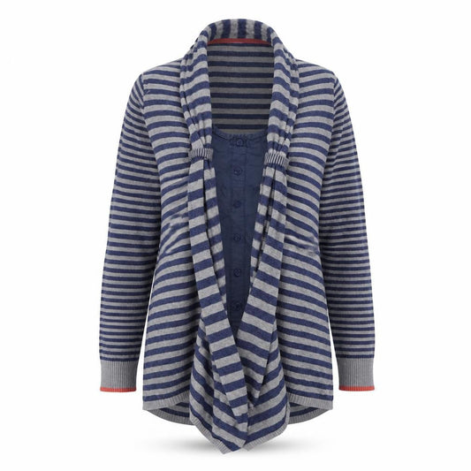 Marks & Spencer Womens Blue Striped  Cardigan Jumper Size 12