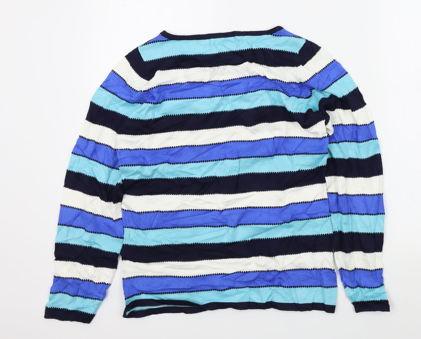 Isla Womens Blue Striped  Pullover Jumper Size 10